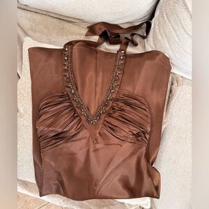 Morgan & Co. Brown vintage y2k Embellished dress